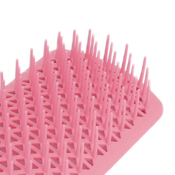 Bred Hår-Redskaber Børste Kam Hårbund Massage Hul Kvadratisk Formet Kam Til Frisør Pink