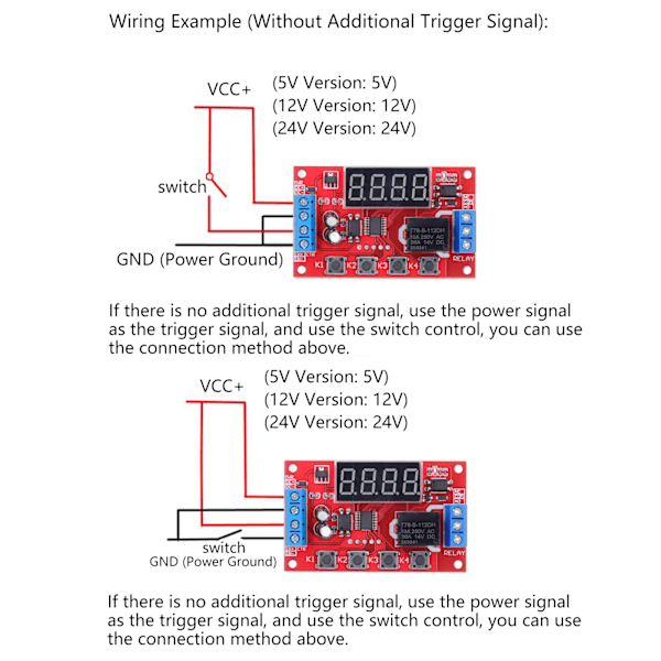12V Relämodul Digital Tidfördröjning Programmerbar Triggerbrytare med Optokopplare Isolering