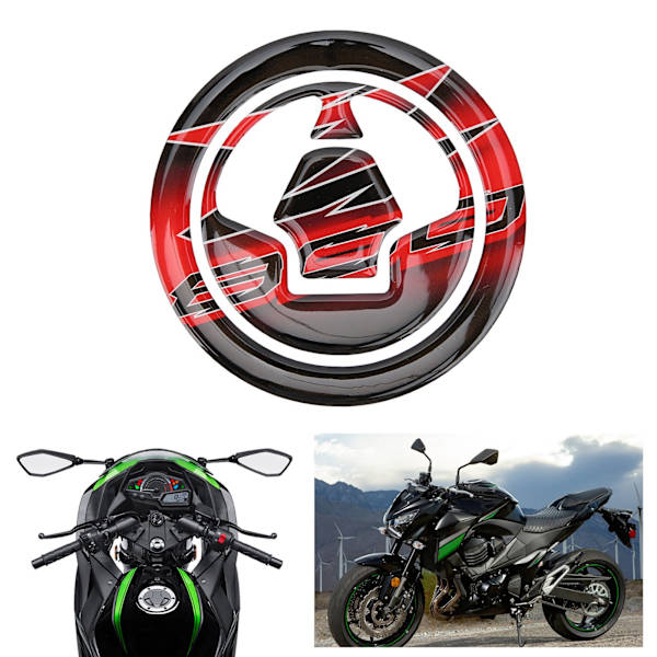 Motorcykel Bränsletank Skyddande Dekal Resin Epoxi Modifiering för Kawasaki Z800 (Svart Röd)