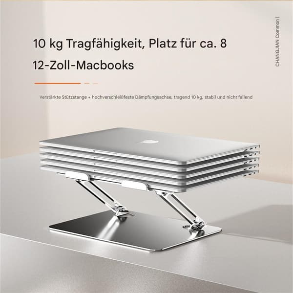 Ergonomisk Justerbart Laptopstativ, Høydejusterbart Laptopstativ med Åpen Design, Sammenleggbart Bærbart Datamaskinheving for Skrivebord, Sklisikkert