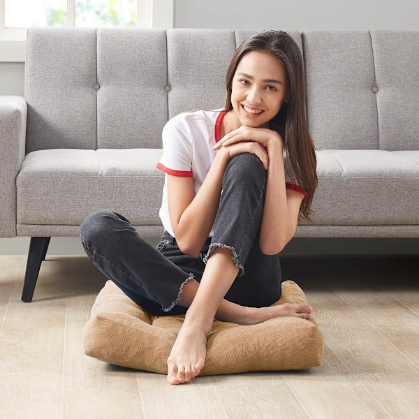 Meditationsgolvkudde för Yoga & Meditation, Snabb Återhämtning Fyrkantig Kudde för Vardagsrum Tatami, Mjuk Sittupplevelse för Vuxna & Barn