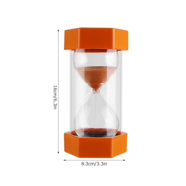 Hexagonformad Sandtimer 30 Minuter Timer Klocka för Klassrum Hem Kontor Köksbruk Orange