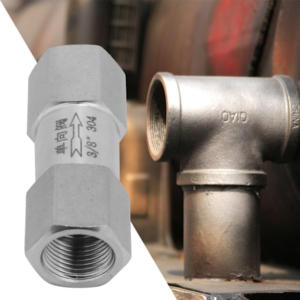 304 Rustfrit Stål Hex Split Check Valve Høj Temperatur & Tryk Modstand (3/8in BSPP)