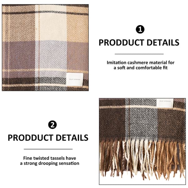 Lang plaid tæppe til kvinder, chunky oversized vinter/efterår varmt tørklæde, stort plaid tørklæde wrap