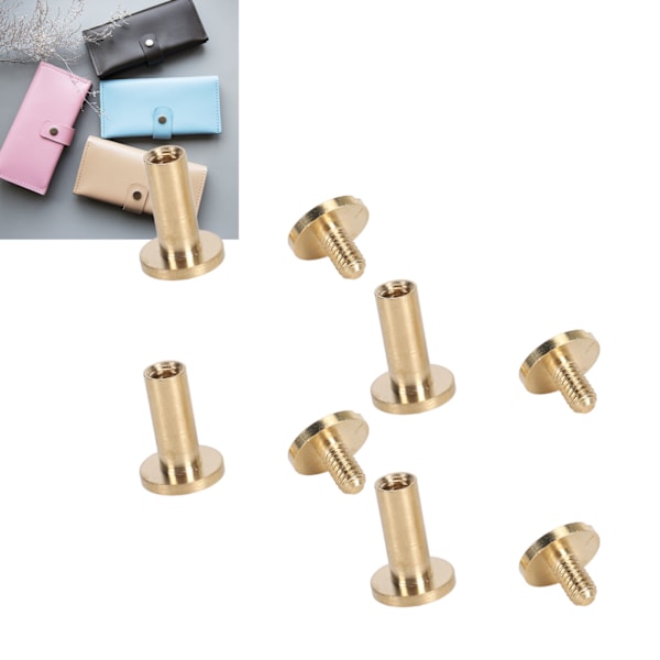 50 Set Mässingsnitar Kit DIY 8mm Spårskruv Dekorativ Böjd Nit för Läder Väska Tyg Byxor Väska Papper 7mm / 0.28in