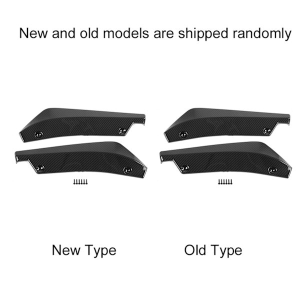 1 Par Universal Bilmodifierad Bakre Stötfångare Canard Diffusor Spoiler Lip Fena Kolfiber
