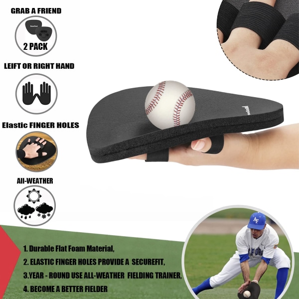 2-pack Hands Foam Trainer Snabba Händer Slagträ Baseboll Infield Träning Två Händer