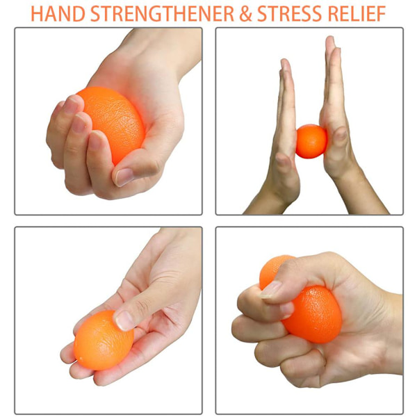 Äggformade Gripbollar Runda Handklämbollar Lindrar Stress Silikon Tränings Gripbollar
