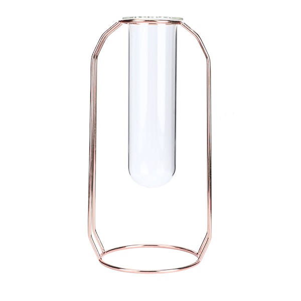 Glass Plantevaseholder Skrivebord Hydroponisk Vase til Hjemmedekorasjon Rose Gull