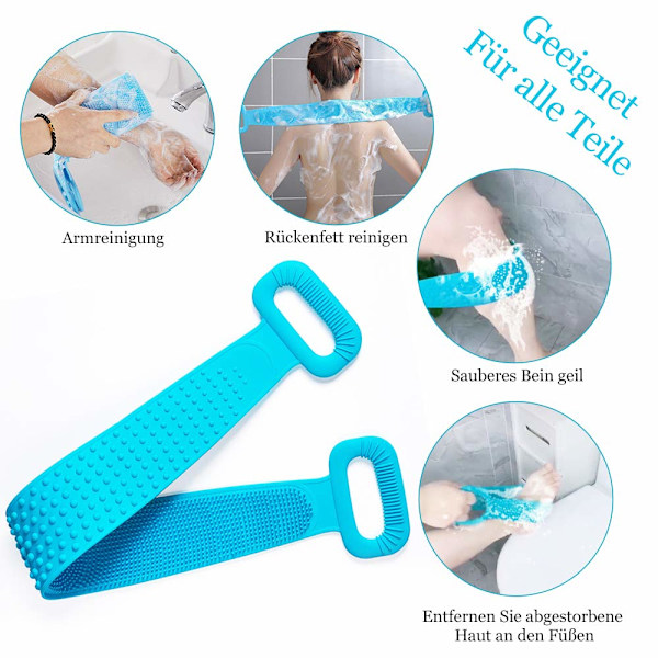 Silikon Ryggskrubbare för Oöverträffad Hygien, Din Viktiga Badaccessoar som Kombinerar Exfoliering & Massage (Perfekt för Hemma & Resor)