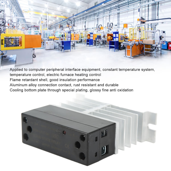 BERM AC til AC Solid State Relay ABS Aluminium Legering Inngang 70‑280V Utgang 24‑480V Relémodul for Motorstyring