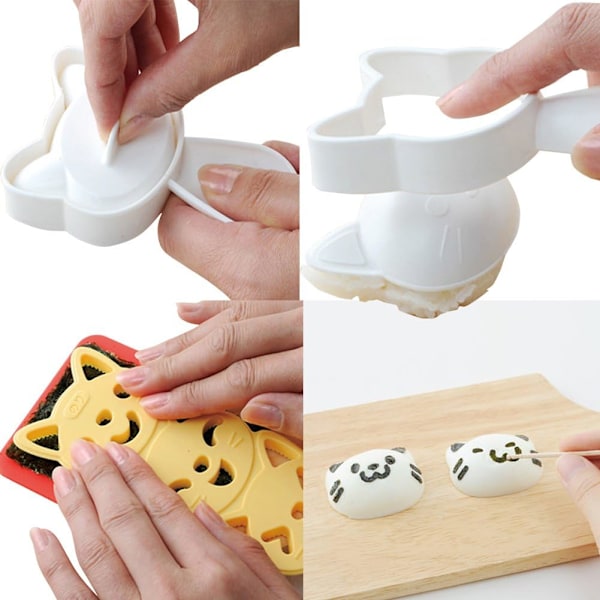 Söt Djur Risformare, Säker Material PP Plast Onigiri Form, Återanvändbar Lättviktig Risbollsmakare Perfekt För Barns Roliga Bento Dekoration Och Enkel
