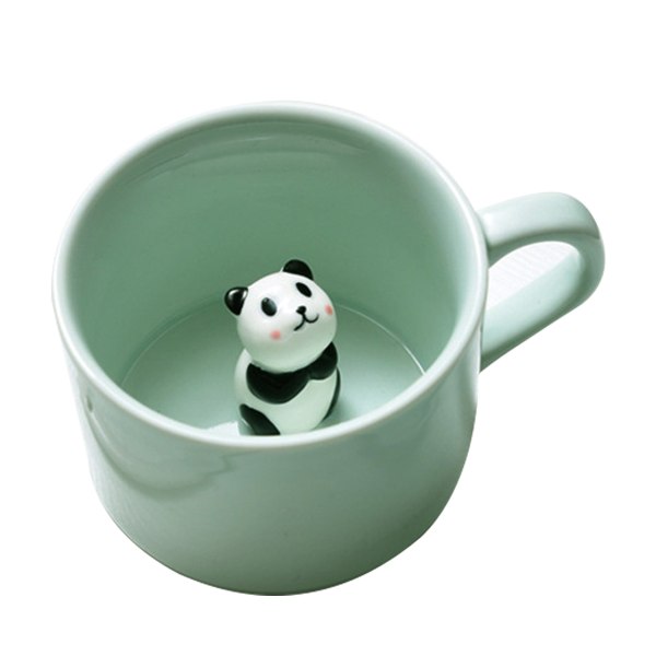 230ml, keramikkopp med kaffe och mjölkte-3D djurmorgon