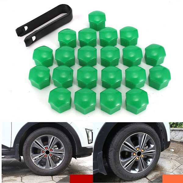 20 kpl Vannemutterin Peite 17mm Auton Vannepultin Mutterin Suojaus Kannen Poistotyökalulla