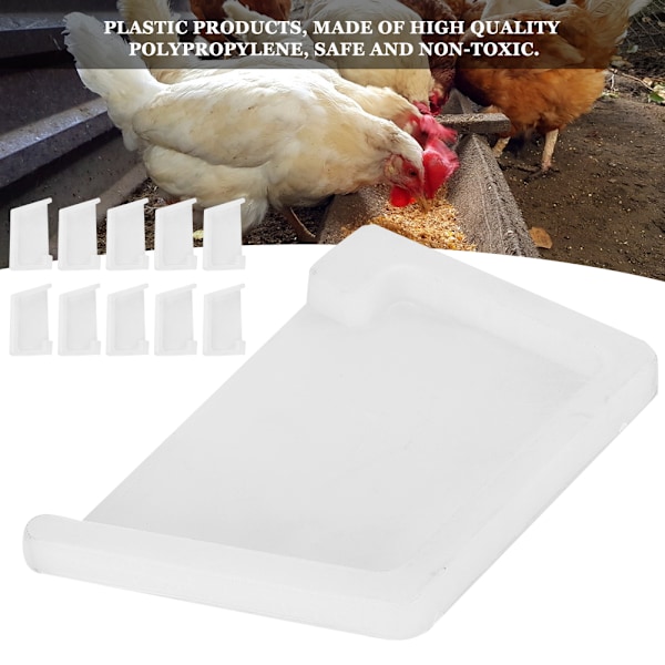 10 stk Kyllingfôringsavløpshette Plastkrybbe Rett Flens Avløpshette for Husdyr M ‑ Rett Flens