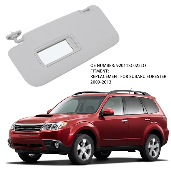 Solskjerm til bil 92011SC022LO Grå Innvendig Solskjerm Skjerm Erstatning for Subaru Forester 2009‑2013 Venstre