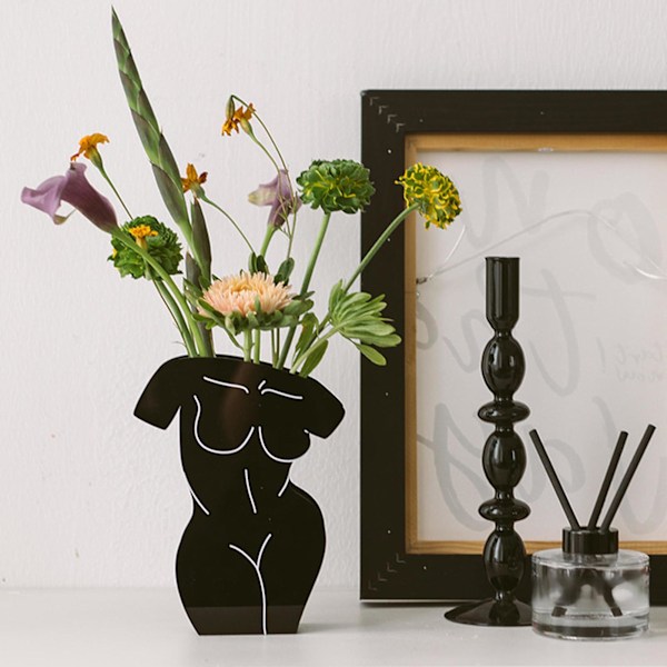 Akrylblomvas Versatil Snygg Lätt Dekorativ Modern Kroppsformad Blomvas För Vardagsrum Sovrum Kvinnor