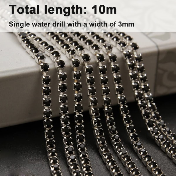 10M tekojalokivi Close Chain Trimming Claw Chain väri tekojalokivi
