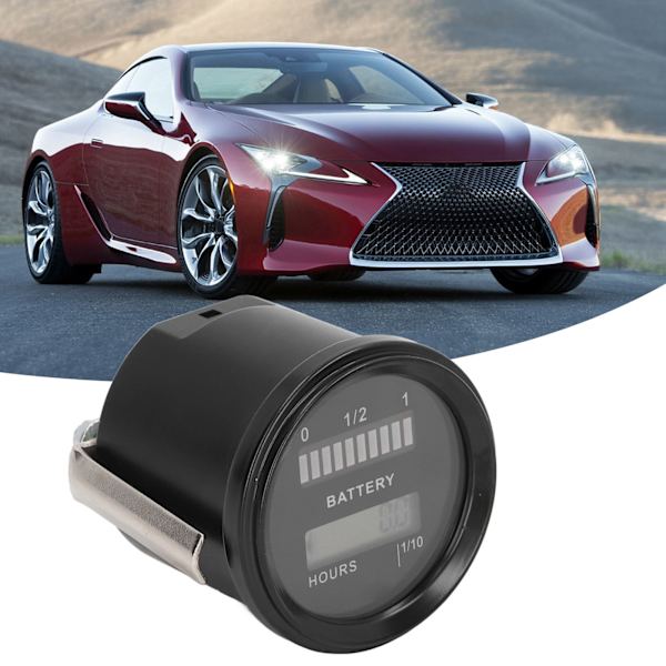 Digital Batteriindikator Timräknare Multifunktionell Mätare IP65 Vattentät för Elbilar Vagnar Gräsklippare