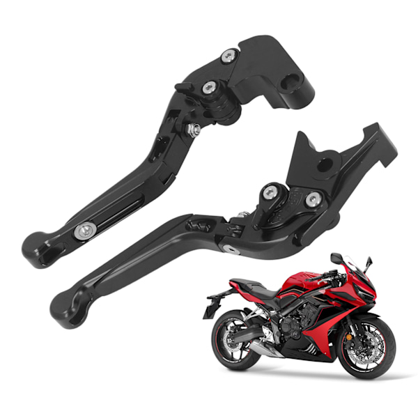 Motorcykel Fällbart Kopplingshandtag Justerbar Pålitlig Låsmekanism CNC 6061 Aluminiumlegering för CBR650F CB650F R Svart
