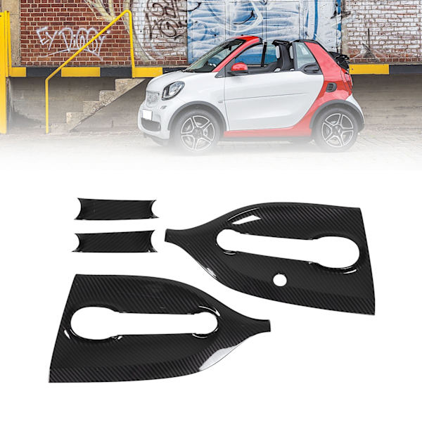 Ydre Dørgreb Skål Dæksel Kit Kulfiber Farve Udskiftning til Smart Fortwo C453 A453 2016‑2021