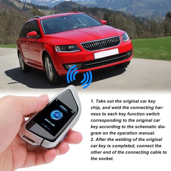 Smart Fjernbetjening Bilnøgle LCD Skærm Anti-Tabt Bluetooth 5.0 Nøglefri Adgang Auto Lås Nøgle Fob til One Click Start Bil