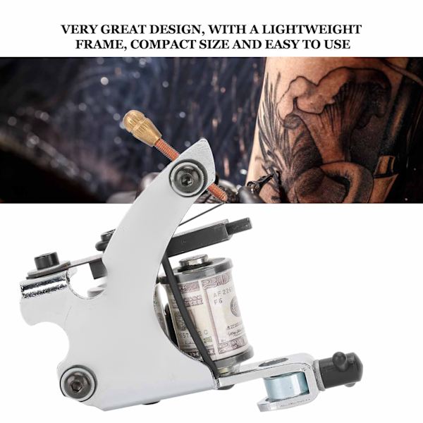 Rotary Tattoo Maskiner Legering Silver Liner Shader Tattoo Coil Maskin för Tatuerare