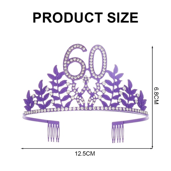 60th Birthday Sash and Crown hårband för kvinnor, Birthday Crown