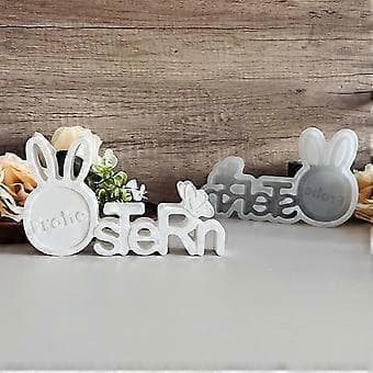 Påskeforme Epoxy Resin Forme Påske Kanin Støbeforme Silikoneforme Ornament Gipsforme til Håndværk