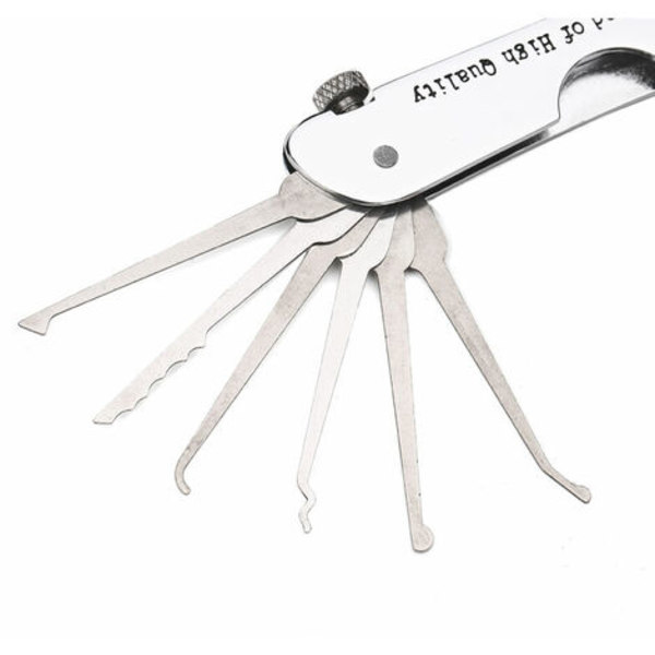 Låse plukke sæt 7 i 1 Foldbar rustfrit stål låse plukke