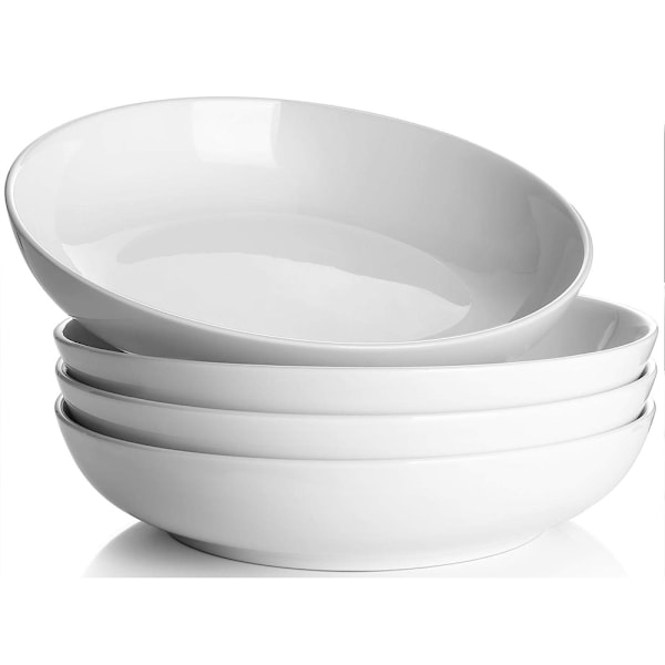 Mikrovågsugns- och diskmaskinssäkra salladsskålar, eleganta keramiska pastaskålar, rymlig kapacitet för pasta, sallader, soppor, mångsidig användning