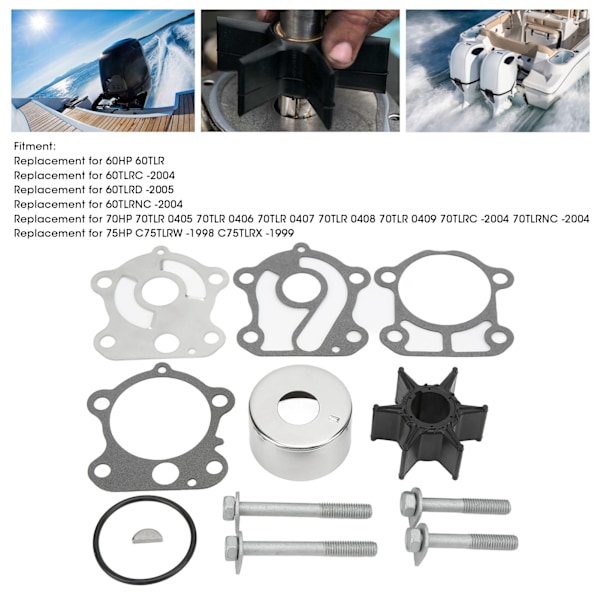 Udenbordsmotor Vandpumpe Impeller Reparationskit 692‑W0078‑02 Udskiftning til 60TLRNC ‑2004