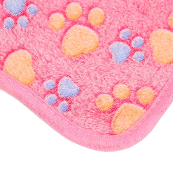 3 kpl Koiran tassunjälki fleece-peitto Coral Fleece söpö koiran tassunjälki purenta kestävä pehmeä lämmin nukkumismatto lemmikkieläimille koirille vaaleanpunainen L