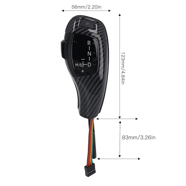 LED Automatgirskifte-knapp Venstrekjøring Rød Knapp Glatt Erstatning for X3 E83 2004‑2010 Karbonfiber Stil