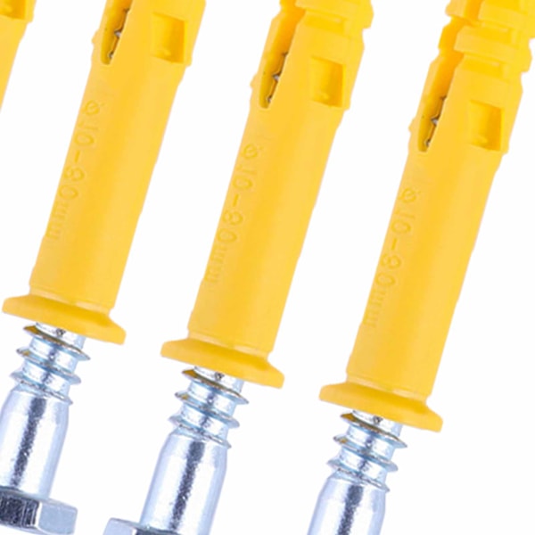 4 st Självgängande Skruv 100mm Installationsfäste med Matchande Väggplugg för Fixering