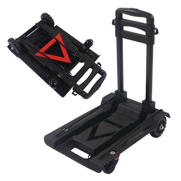 4 Hjul Foldbar Trolley Bæreevne 88LB 40KG Foldbar Håndvogn Bagagevogn til Rejser