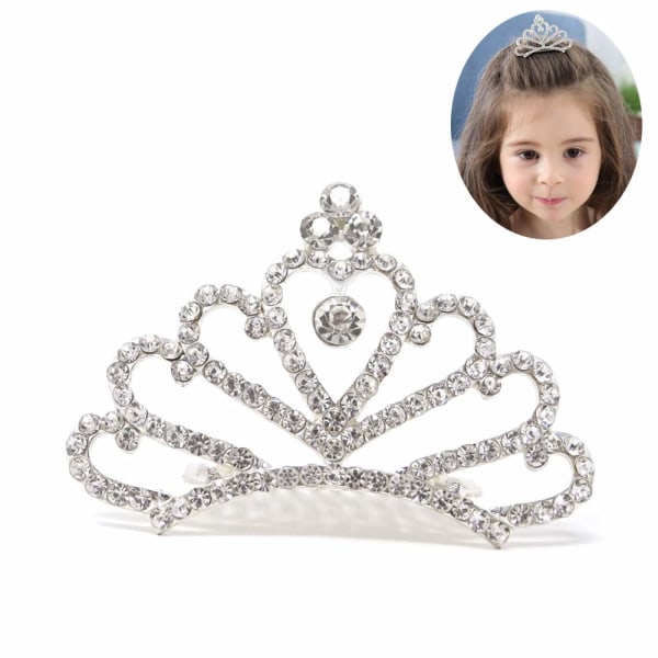 Princess Tiara Comb, Flower Girls Crystal Rhinestone Crown Hair