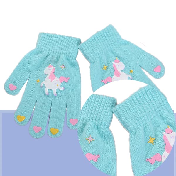 Barnehansker, strikkede vinterhansker, elastiske helfingerhansker for gutter og jenter style 2