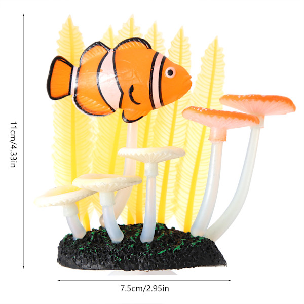 Levende Kunstige Lysende Vandplanter til Akvarium Under Vand Fiske Tank Have Land (orange)