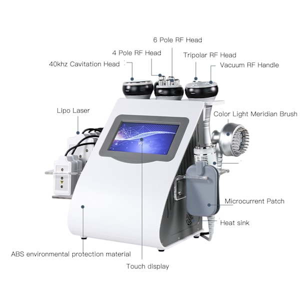 40K Vakuumkavitation Apparat RF 9 i 1 Färg Ljus Is Kompress Hudföryngring Kroppsslankande Maskin 110‑240v EU-kontakt