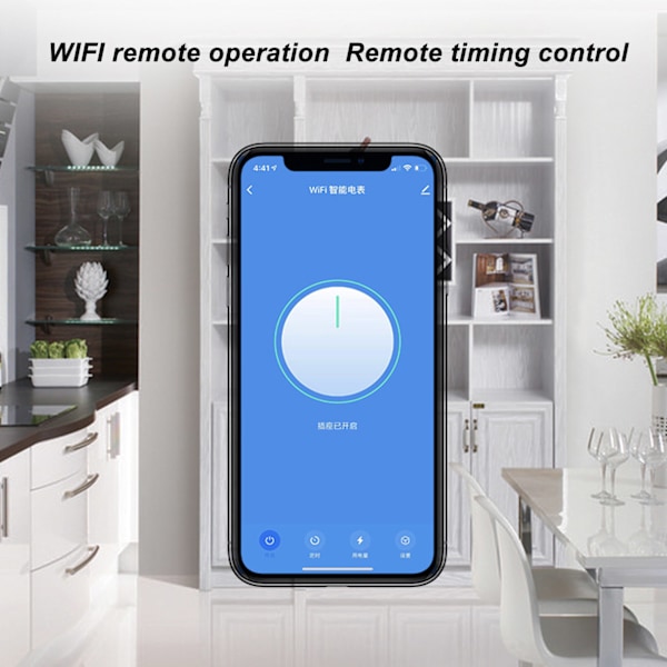 Smart Energimätare DIN-skena Digital Display Elmätare WiFi Smart Energiövervakningsbrytare AC 110‑