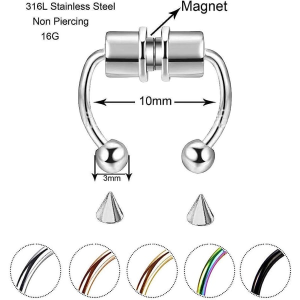 Fake Nese Ring Hoop Magnetic Septum Nese Ring Horseshoe Stainles