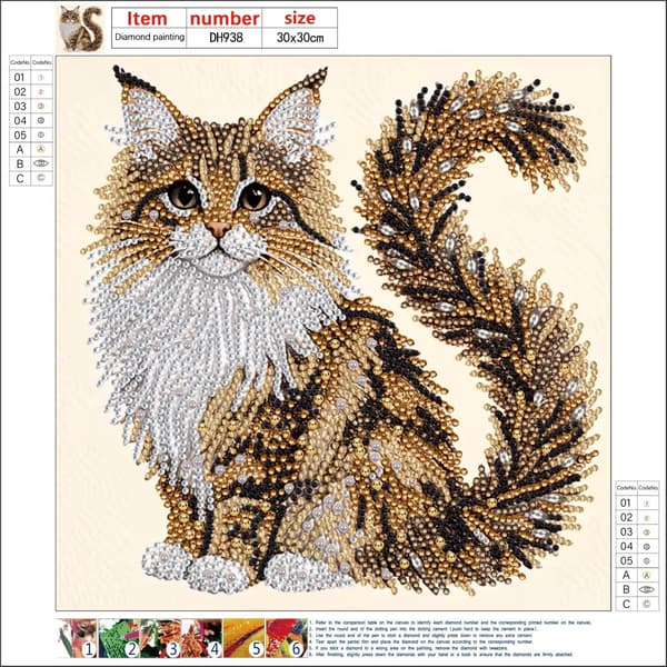 30 x 30 cm Diamantmaleri Sæt, 5D Dyreformet Diamantkunst Sæt Egnet til Voksne Begyndere