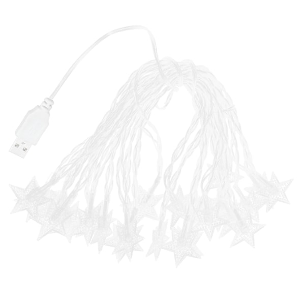 6m/19,6ft 25LED Ljusslinga USB-driven Lampa Femuddig Stjärna Ljusslingor Dekorativ Ljusslinga för Rum Fest Bröllop