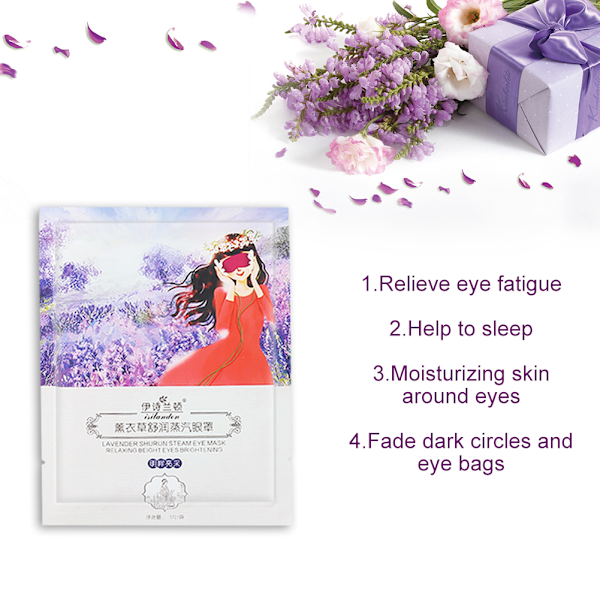 Lavendel Ögonmask Ångmask Ögonvård Fuktighetsgivande Ögonmask Ögonskydd Resemask (En bit)