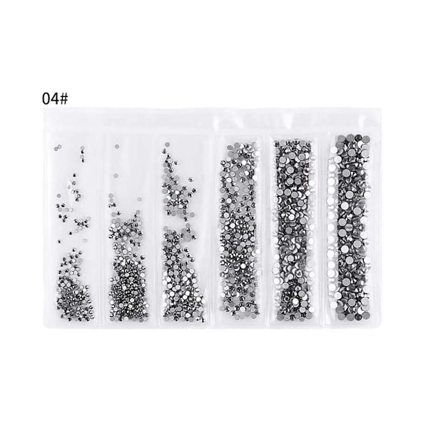 DIY Neglekunst Glitter Rhinestone Manicure Værktøj Flad Base Mini Perler Dekoration (#4)
