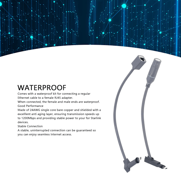 för Starlink SPX-kontakt till RJ45-adapter Gummi och Koppar 24AWG Enkelkärnig SPX till RJ45-adapter för Starlink Gen 2