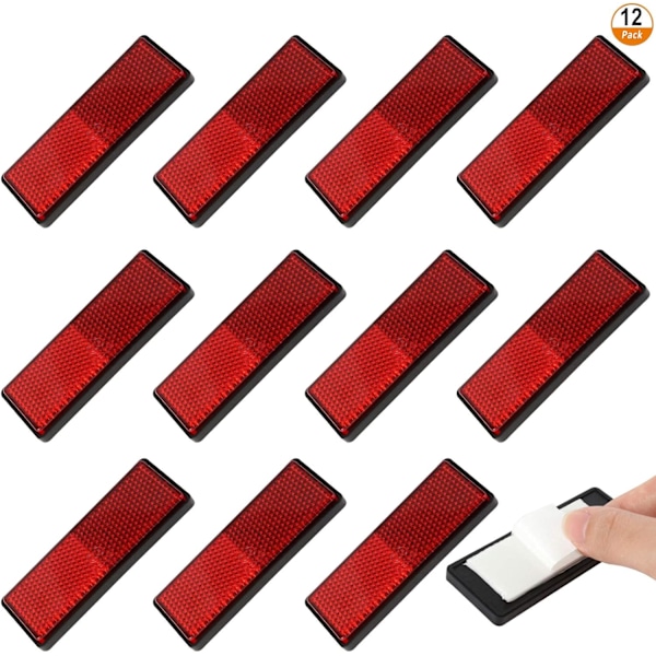 Självhäftande Reflexer, Universella Motorcykelreflexer Med Hög Reflektionsförmåga För Ökad Synlighet i Mörker (12-pack)