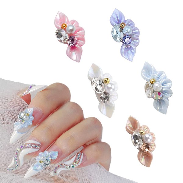 30 stk Nail Charms, Resin Flower Nail Charms, Nail Art