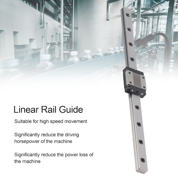 Linjärstyrningsskena med kullager, stål, glidblock, rörelsebana, verktyg, 12 mm för CNC-maskin MGN12250mm